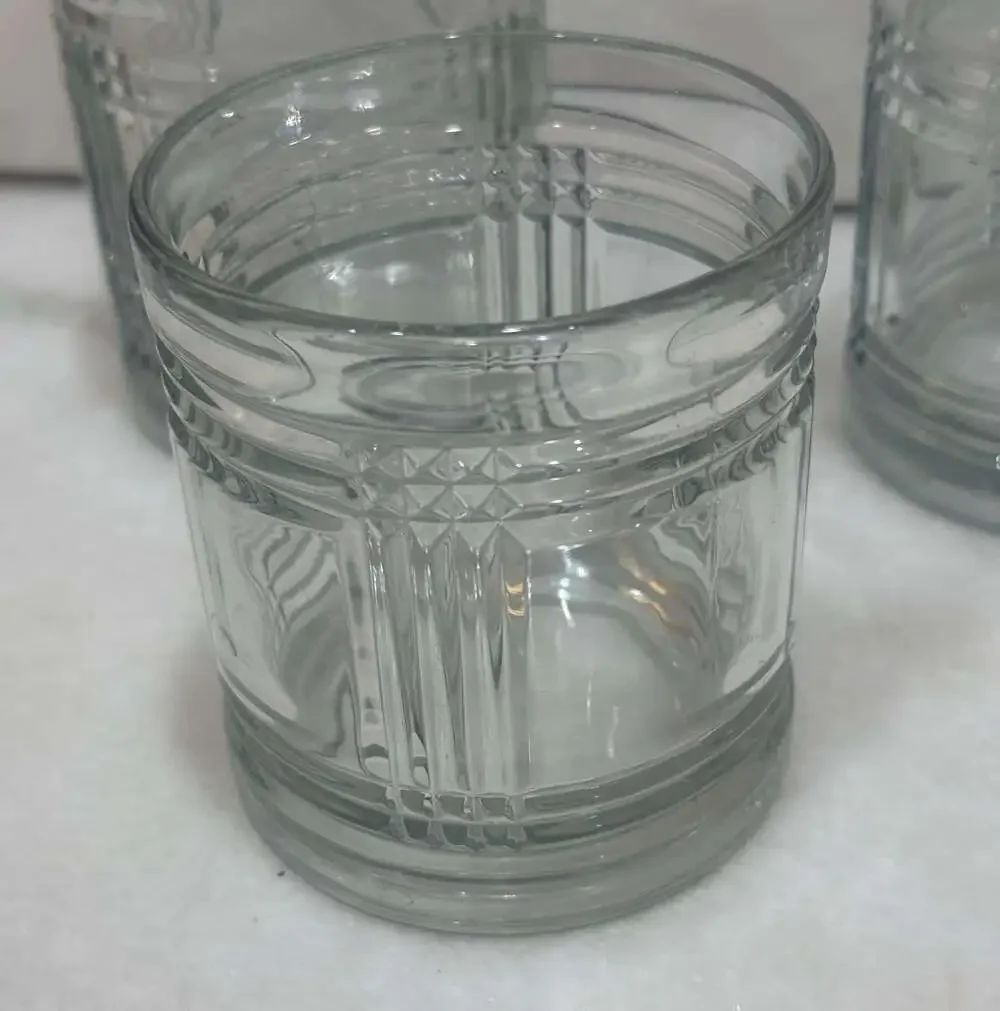 Set of 3 VTG Anchor Hocking Aberdeen Glen Plaid Lowball Old Fashioned Glasses